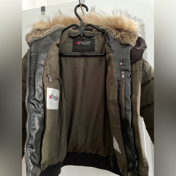 NWT Pajar Kids Winter Parka - Dark green with black trims- Size 18 - Picture 4 of 17